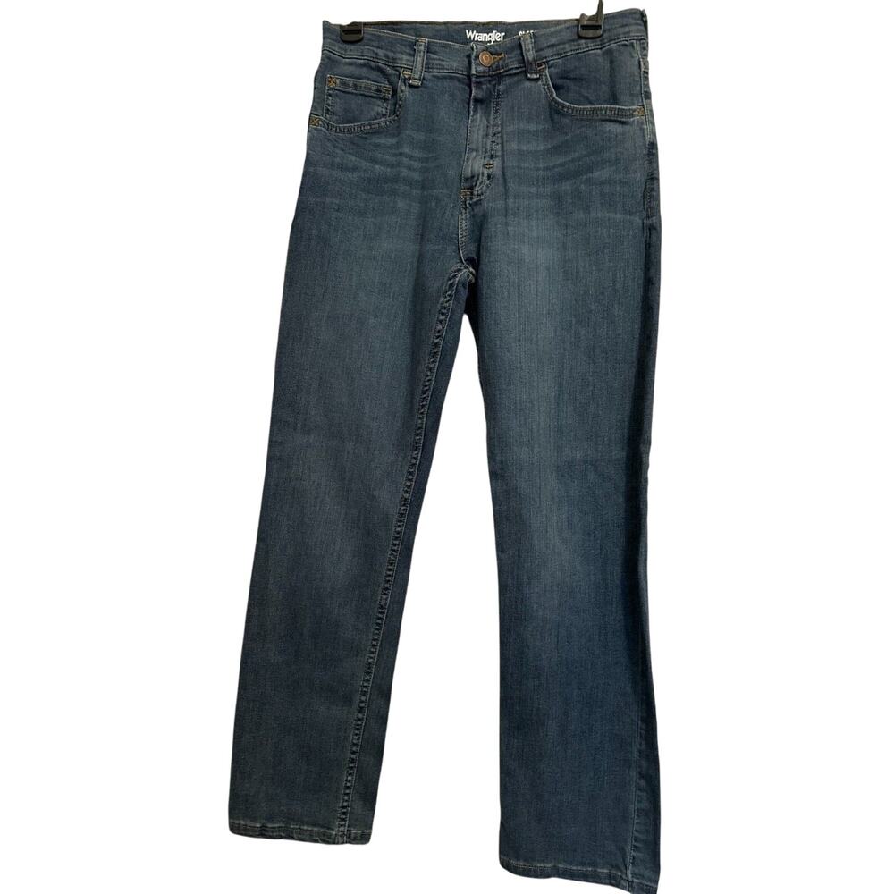 WRANGLER Classic straight womens Jeans 16 Reg Blue Denim Western Country Farm